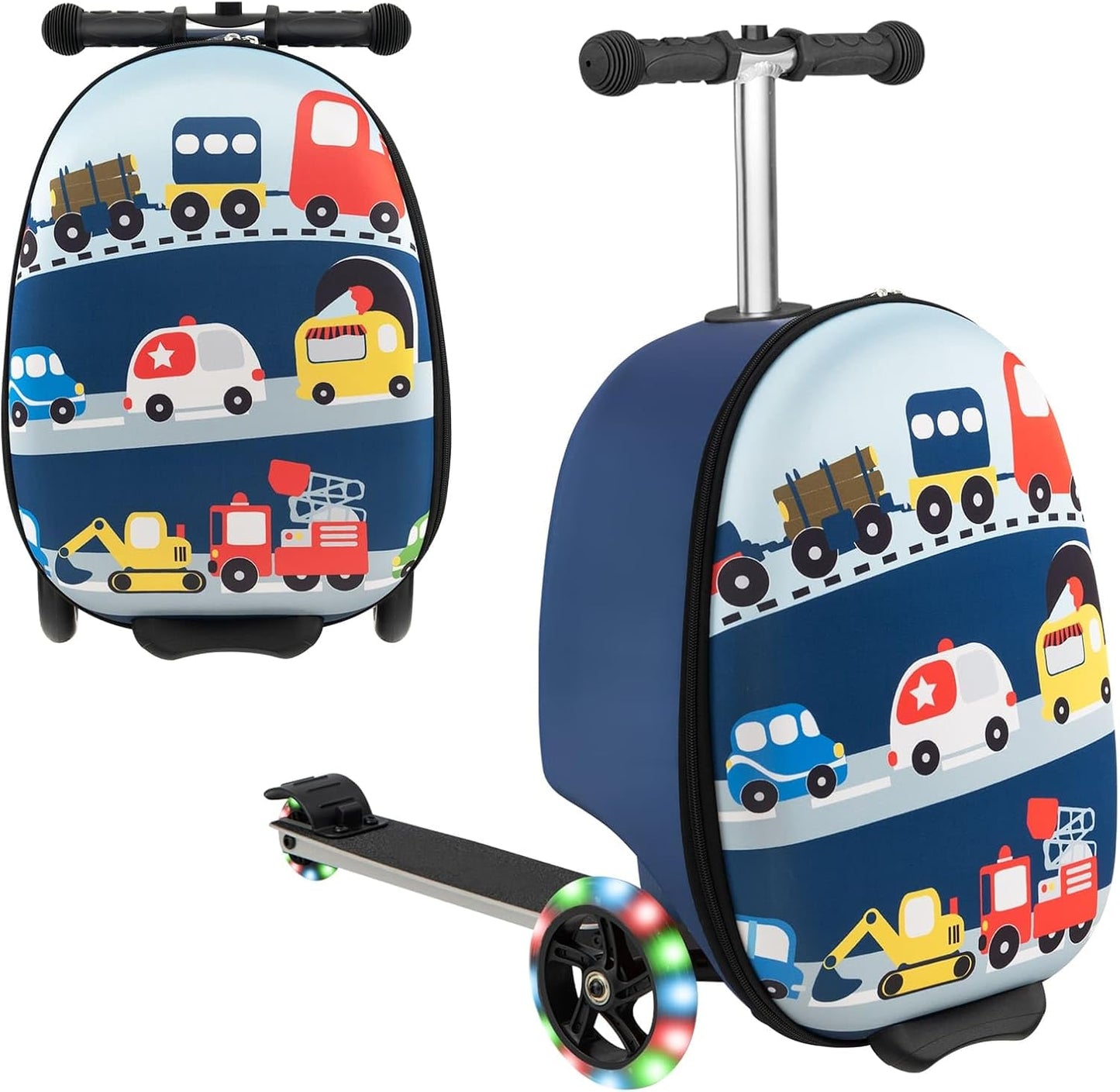 2-in-1 Step Kinderkoffer met LED Wielen
