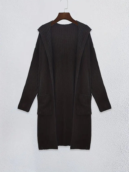 Lange gebreide dames cardigan voor herfst & winter – Elara