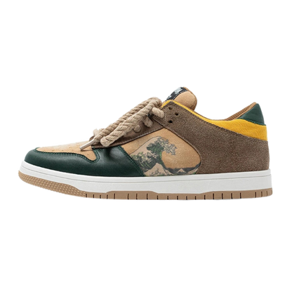Kunstenaar uniseks plateau-sneakers met golvenmotief - Daiki