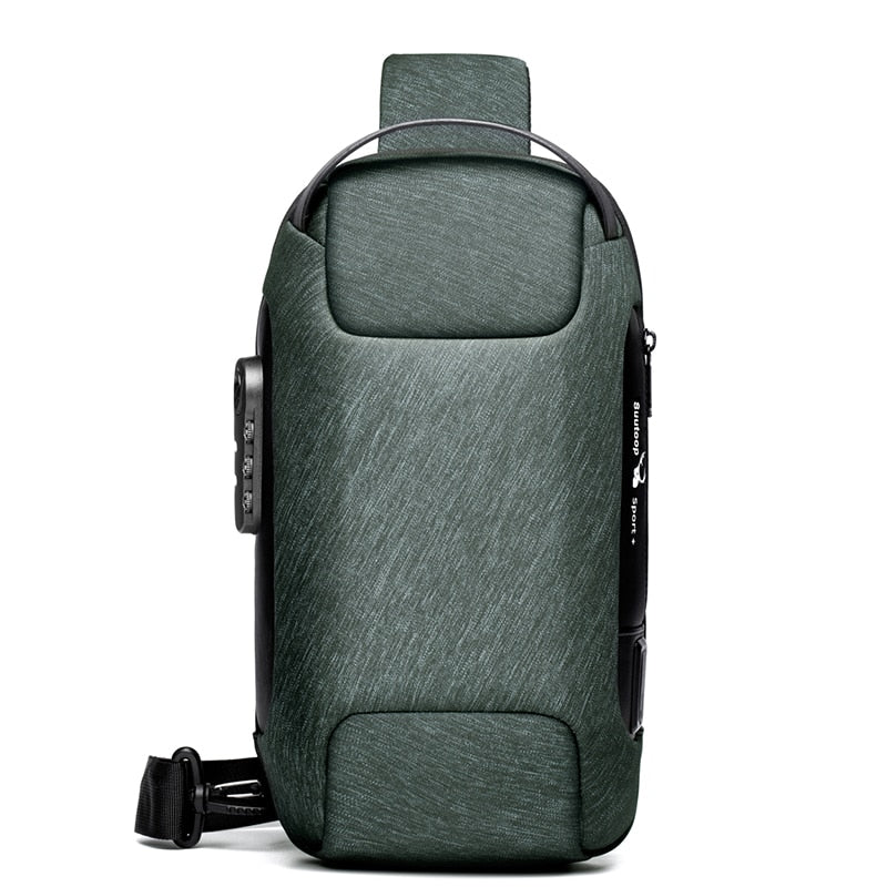 Compact Waterbestendige Schoudertas voor Mannen – Diefstalpreventie met USB-Poort