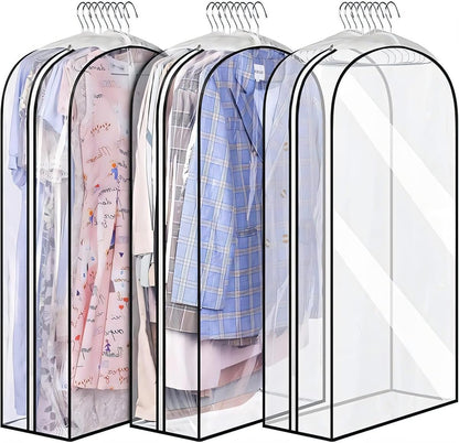 Transparante Kledinghoezen met Inzetstukken – 3-Pack Opberghoezen met Zijrits (1 Kopen, Krijg 1 GRATIS)
