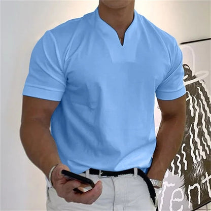 Ademend heren fitnessshirt met V-hals - Timo