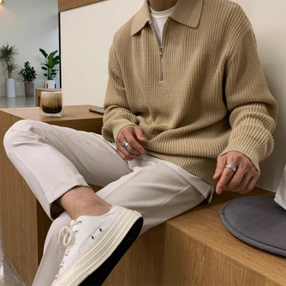 Heren sweatshirt met ritskraag – Jonas