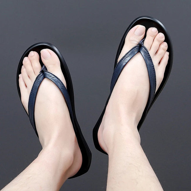 Antislip & Stijlvolle Herenslippers van Leer voor de Zomer - Dario