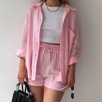 Ademend katoen co-ord-set voor dames – Maris