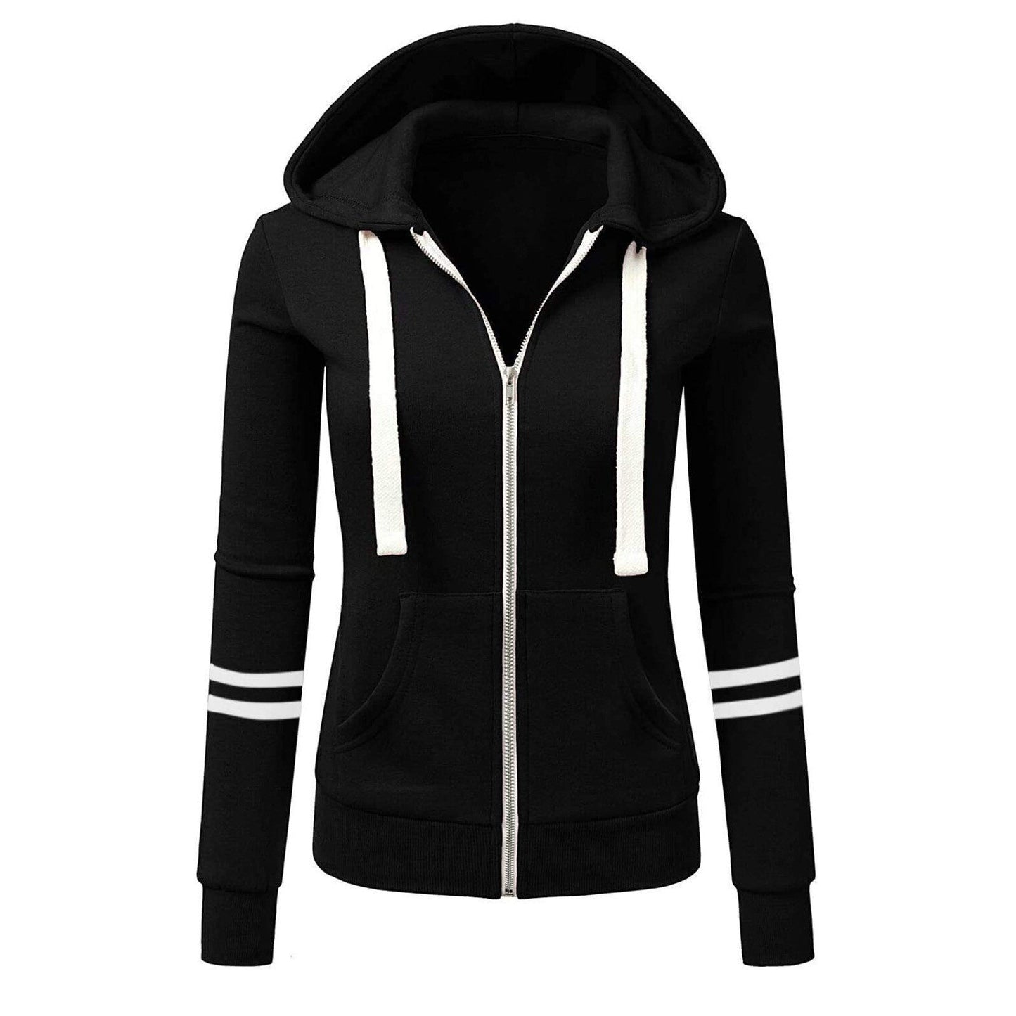 Dames Hoodie met Capuchon en Rits van Wol – Beatrice