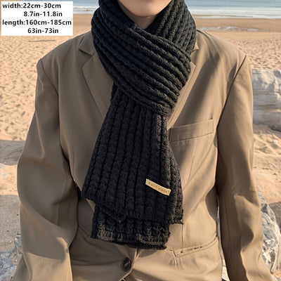 Uniseks Gebreide Sjaal met Geometrisch Patroon – Matteo