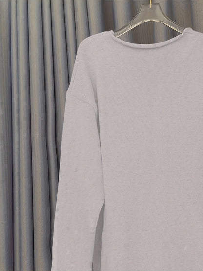 Oversized Dames Trui met V-hals & Patronen – Alenia