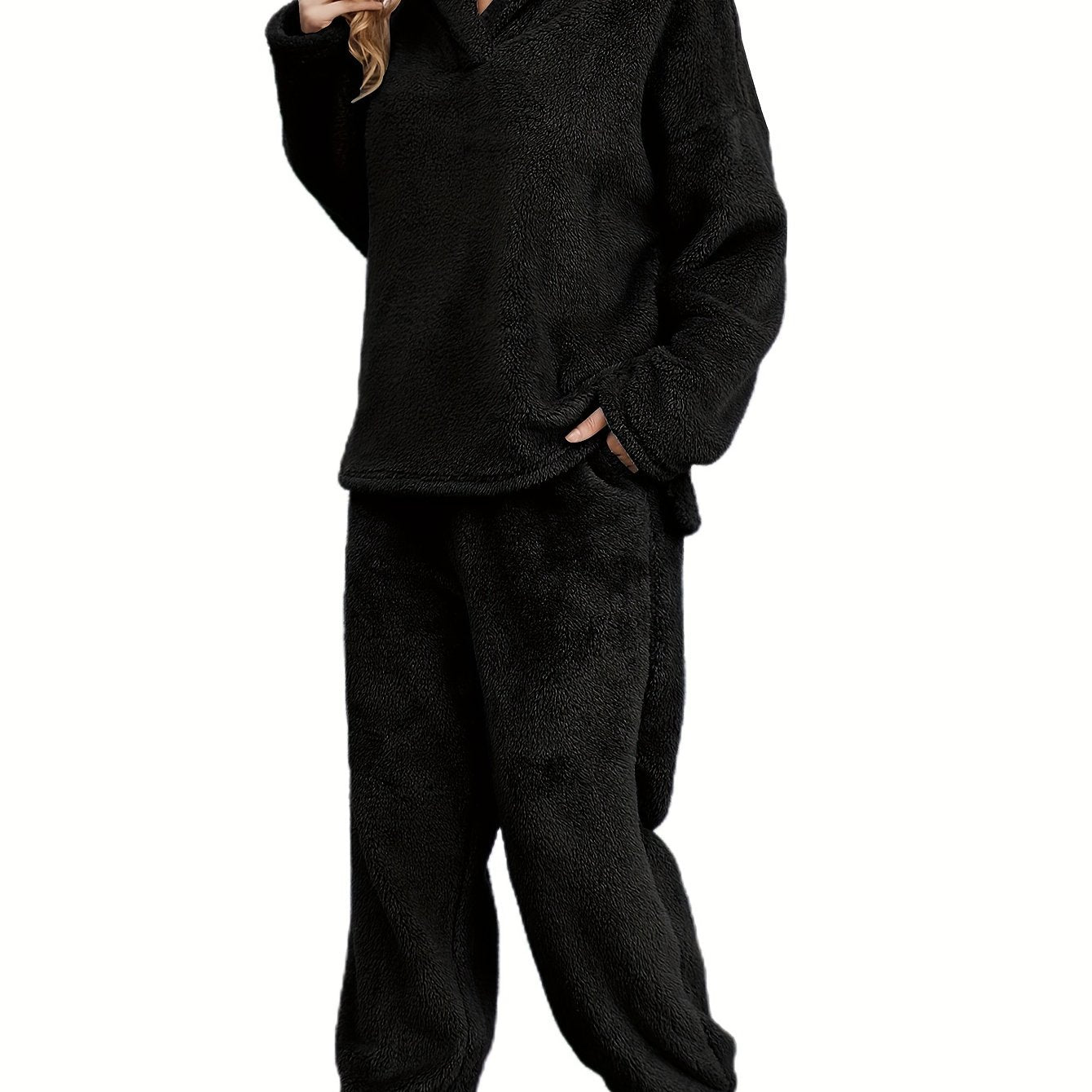 Warme Coral Fleece Dames Loungewear Set – Fenna