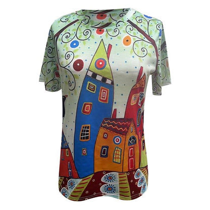 Licht dames T-shirt met print voor dagelijks gebruik en vakantie - SommerFun