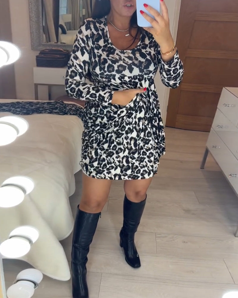 Herfstjurk met Luipaardprint – Leona