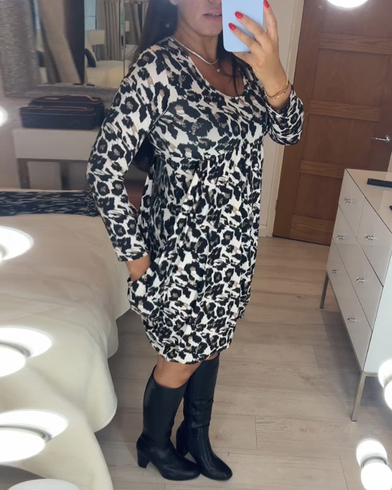 Herfstjurk met Luipaardprint – Leona