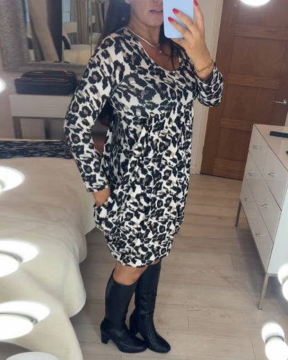 Herfstjurk met Luipaardprint – Leona