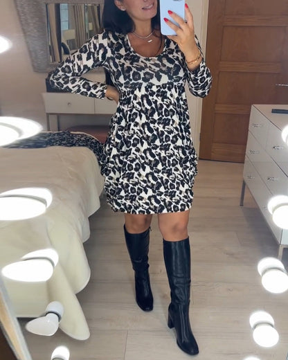 Herfstjurk met Luipaardprint – Leona