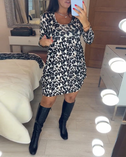 Herfstjurk met Luipaardprint – Leona