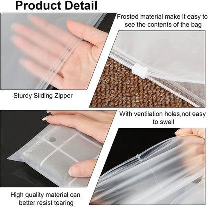 Herbruikbare Matte Zip Zakjes – 40-Pack Kledingopslag Hoezen met Ventilatiegaten (1 Kopen, 1 GRATIS)