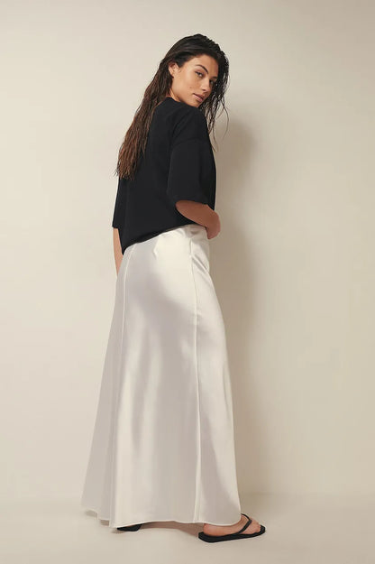 Satijnen Rok met Hoge Taille – Elena