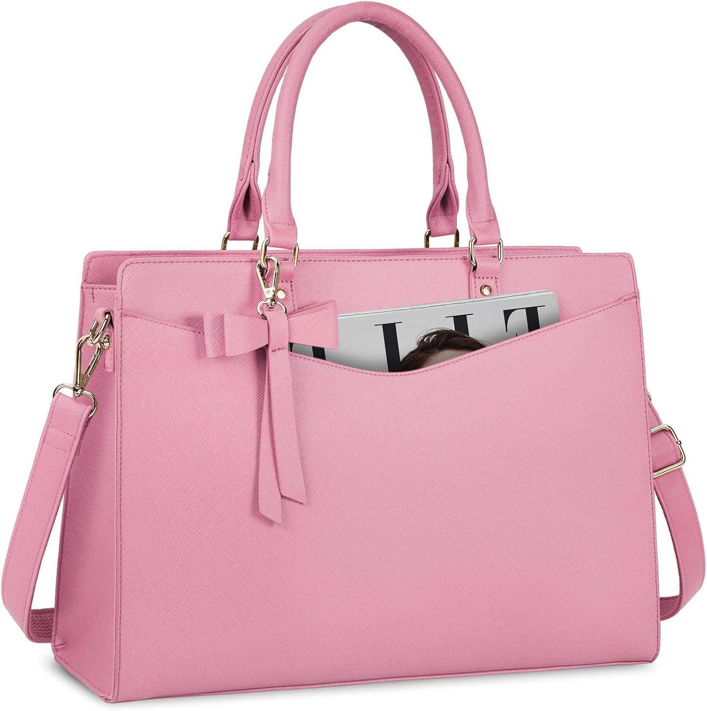 Waterdichte PU Leren Laptoptas met Multi-Pocket Ontwerp voor Dames