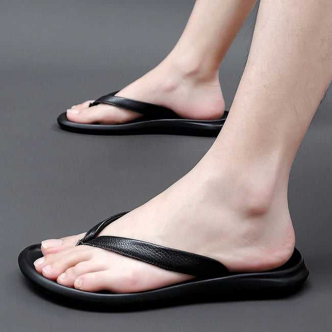 Antislip & Stijlvolle Herenslippers van Leer voor de Zomer - Dario