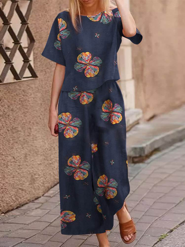 Luchtige twee-delige zomeroutfit van katoen met een flatterende pasvorm – Boho set Zephyra