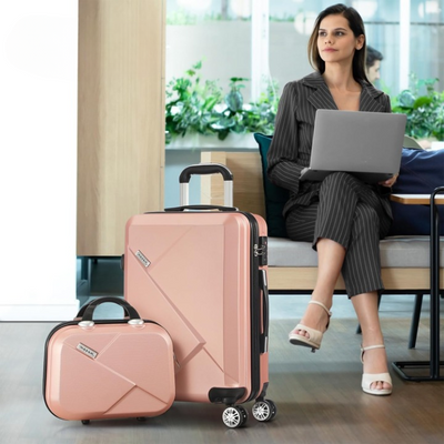 Compact 2-delige handbagageset met trolleytas en draaiwielen – JetTrek