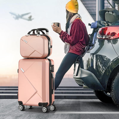 Compact 2-delige handbagageset met trolleytas en draaiwielen – JetTrek