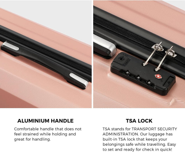 Compact 2-delige handbagageset met trolleytas en draaiwielen – JetTrek