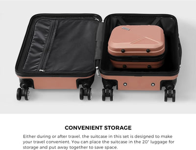 Compact 2-delige handbagageset met trolleytas en draaiwielen – JetTrek