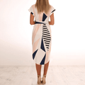 Trendy Asymmetrische Dames Midi-jurk met Print en Tailleband – Elira