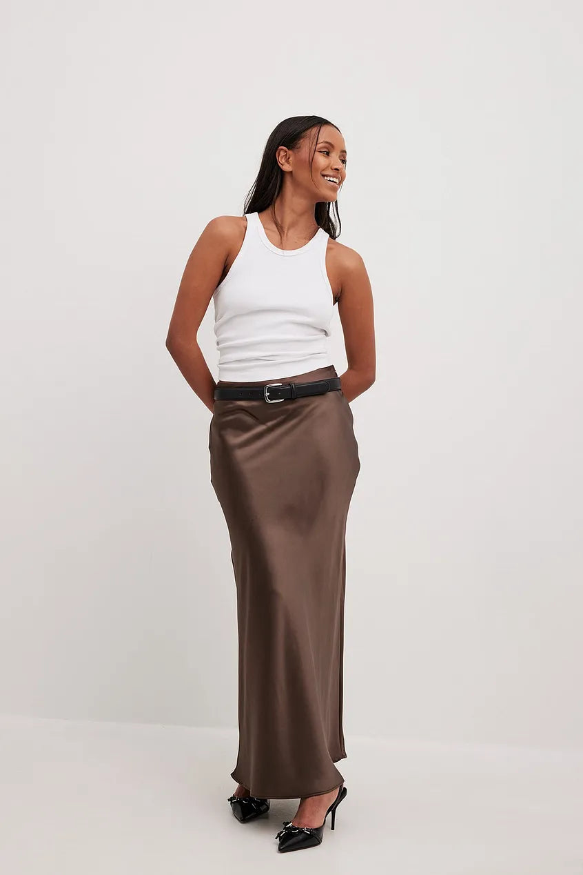 Satijnen Rok met Hoge Taille – Elena