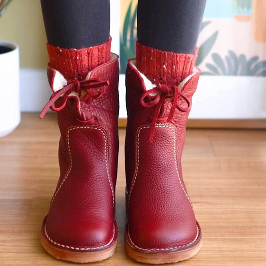 Waterdichte dames enkellaarsjes met warme voering - Natalja