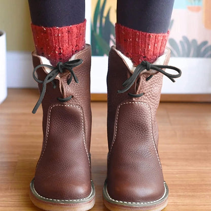 Waterdichte dames enkellaarsjes met warme voering - Natalja