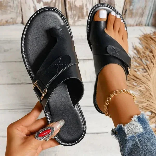 Orthopedische dames leren sandalen met Hallux Valgus correctie – Livia