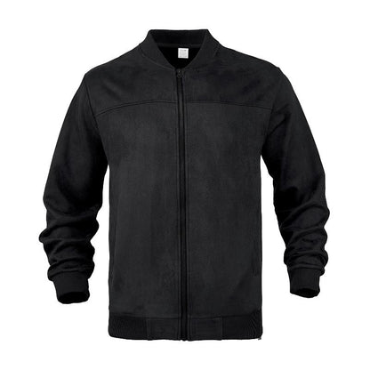 Lichte heren overgangsjas in suède-look met opstaande kraag - Damian