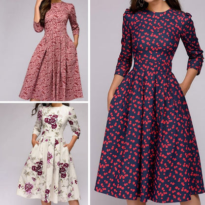Retro Jurk met Bloemenprint – Florina