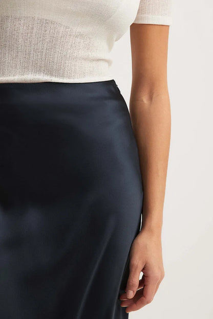 Satijnen Rok met Hoge Taille – Elena