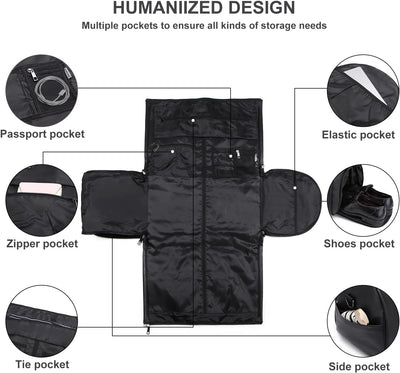 Verstelbare PU Leren Kleding Reistas – Handbagage Weekend Reistas