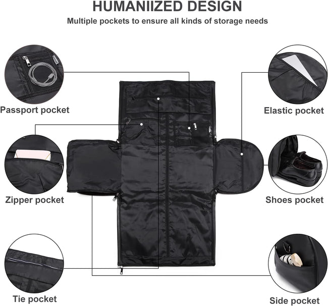 Verstelbare PU Leren Kleding Reistas – Handbagage Weekend Reistas