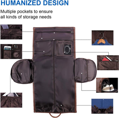 Verstelbare PU Leren Kleding Reistas – Handbagage Weekend Reistas