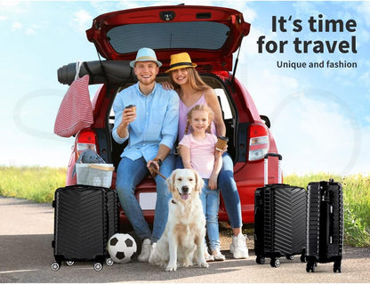 Compacte & Hard-Shell Carry-On Koffer met 360° Spinner Wielen – Zwart