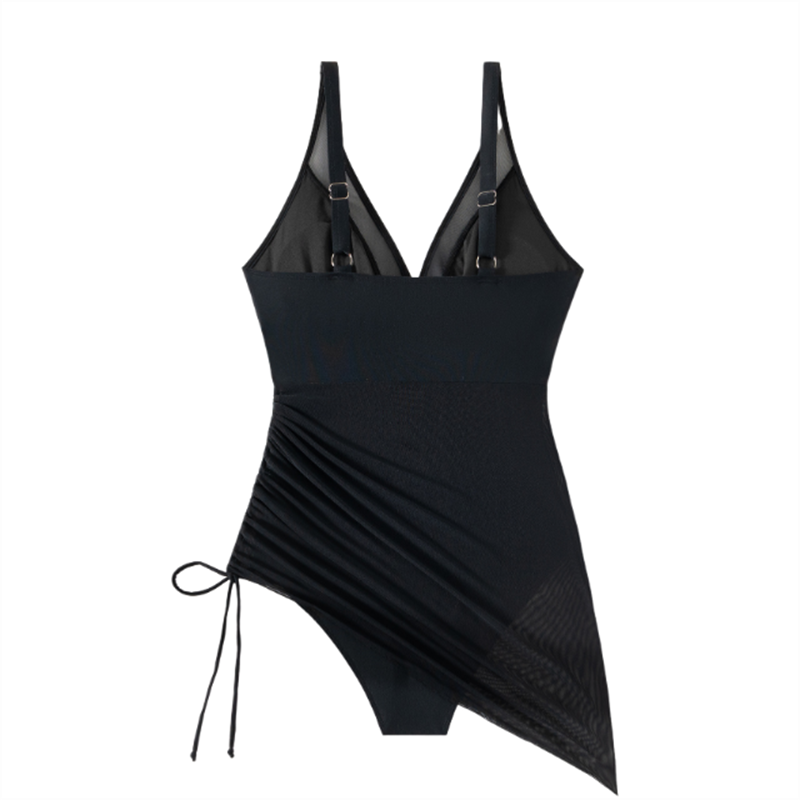 Vormende Badpakjurk met Mesh Inzet en Wikkellook - Melina