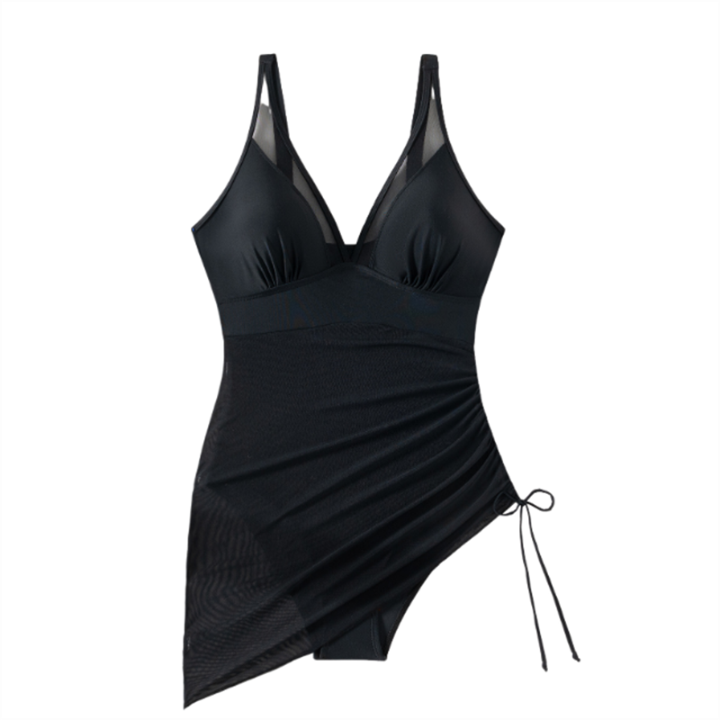 Vormende Badpakjurk met Mesh Inzet en Wikkellook - Melina
