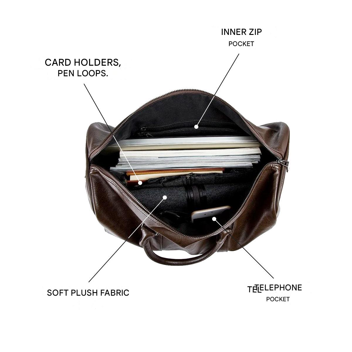 Grote Capaciteit Leren Reistas – Lichtgewicht & Duurzame Handbagage