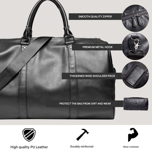 Grote Capaciteit Leren Reistas – Lichtgewicht & Duurzame Handbagage