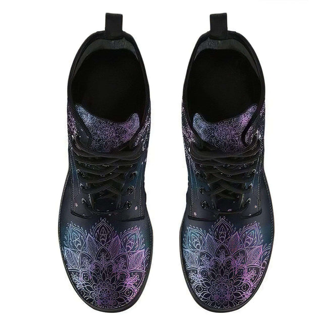 Dames Enkelboots met Herfstblad- en Maanmotief - Selene