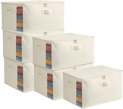 Canvas Kleding Opberg Organizer Set – Dubbele Rits Tas met Handgrepen & Kijkvenster