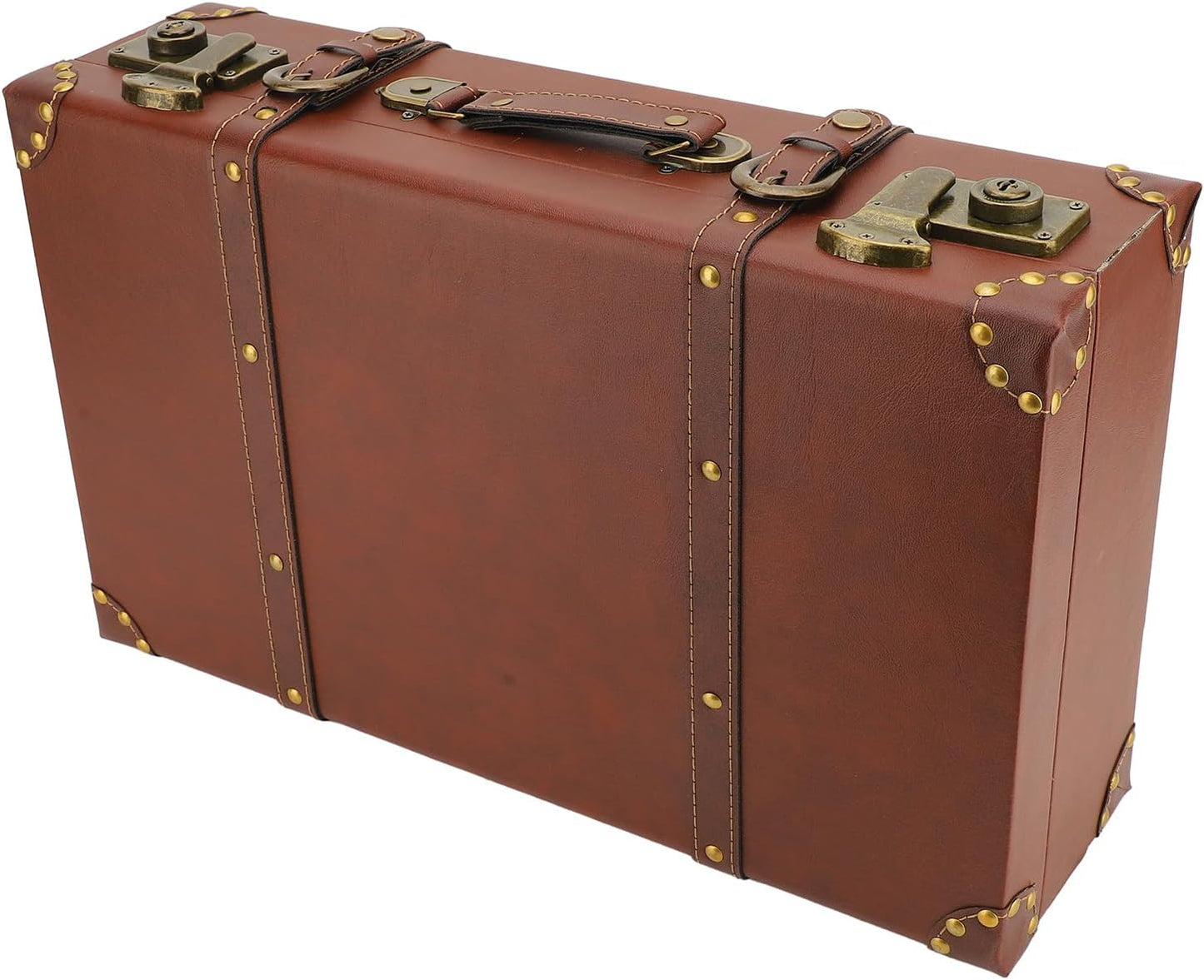 Vintage Leren Handbagagekoffer met Legering Slot - Heritage Bruin