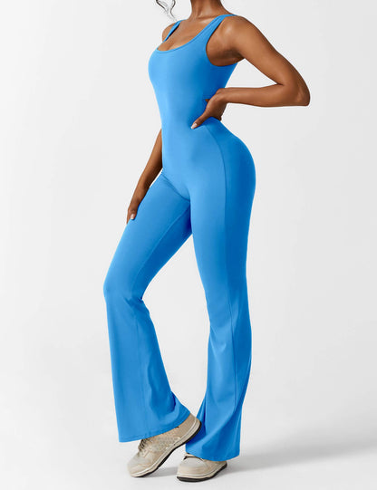 Rugvrije Jumpsuit met Uitlopende Broekspijpen - Liv