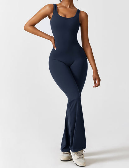 Rugvrije Jumpsuit met Uitlopende Broekspijpen - Liv