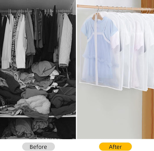 PEVA Kledinghoes Set – 12-Pack Hangende Kledinghoezen in 3 Maten (1 Kopen, Krijg 1 GRATIS)